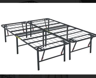 18 Inch Folding Metal Platform Bed Frame, Steel, Queen Size