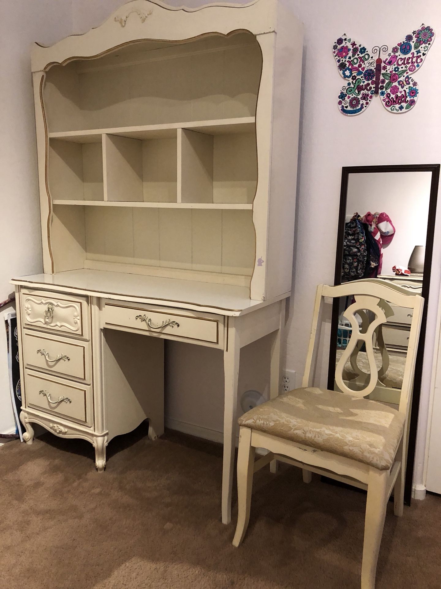 Vintage 7 piece full size bedroom set