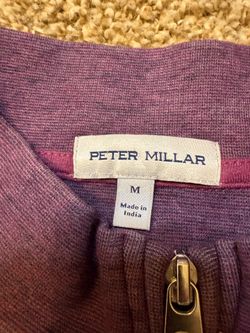 Peter Millar Purple Heathered Quarter Zip Pullover Purple Mens Size Medium