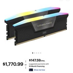 CORSAIR - VENGEANCE RGB DDR5 128GB Open Box (NEW/NEVER USED)