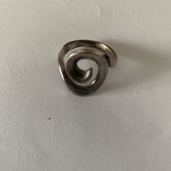 Vintage Sterling Silver Abstract Swirl Design Ring 
