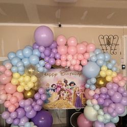 Princesses Balloon Backdrop