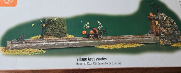Dept 56 Haunted Coal Car Halloween Village train Accessory Set Animated