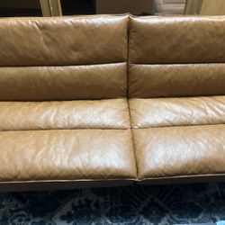 Brown Leather futon