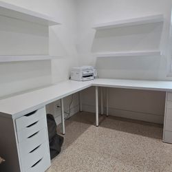 IKEA Desks & Floating Shelves -  White