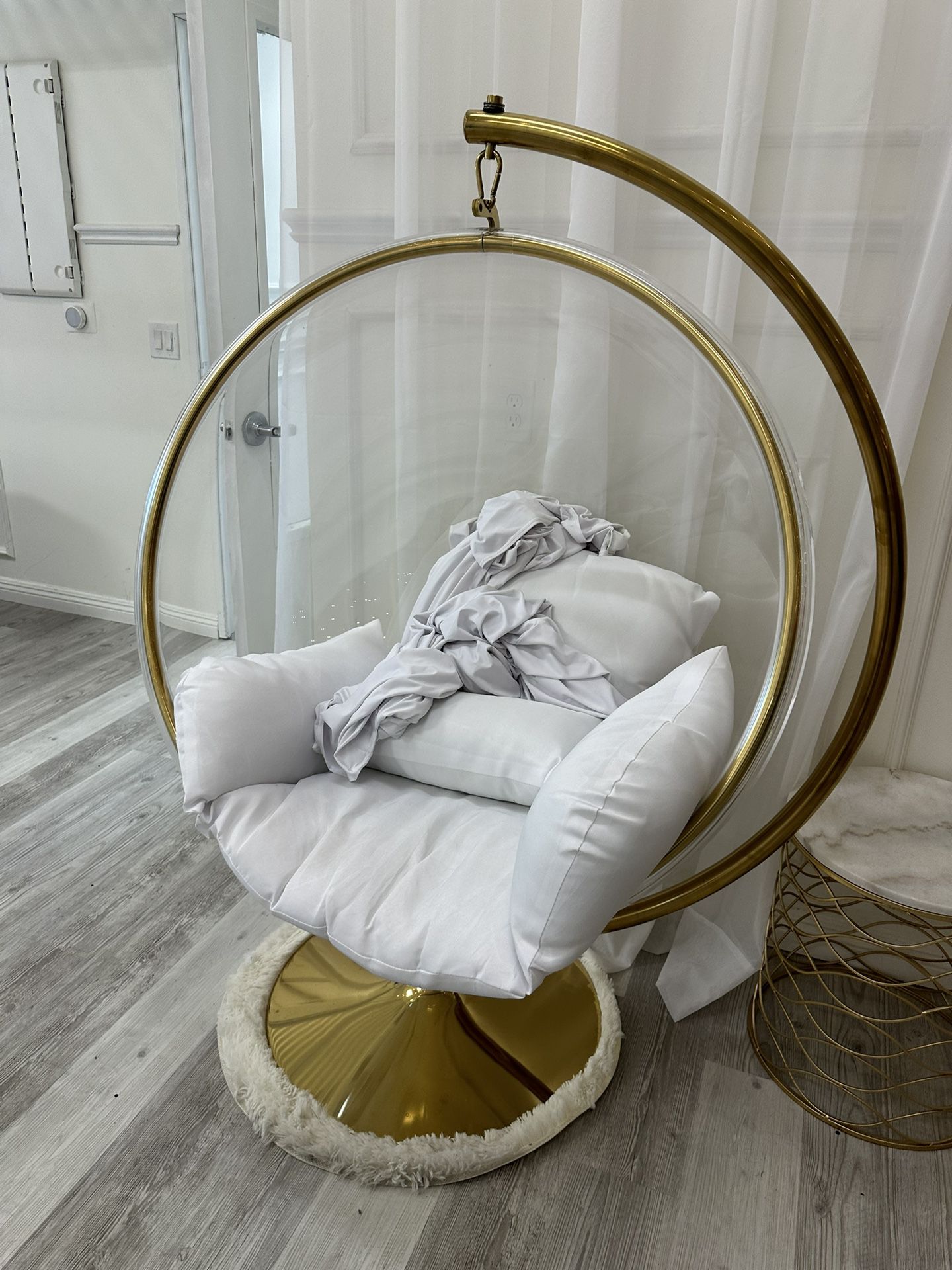 Gold hanging Egg Chair