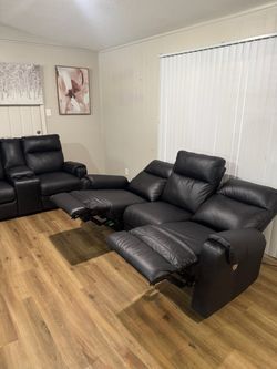 Power Reclining Sofa & Loveseat Set – Like New