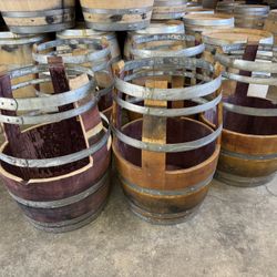 Tomato Plant Planters — Made From Freshly Emptied 59 Gallon Wine Barrels