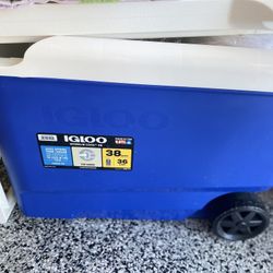 Igloo 38 QT Cooler, Insulated Cooler Chest with Wheels