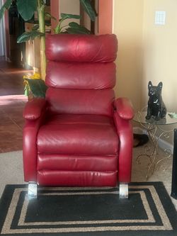 Red Leather Recliner Chair
