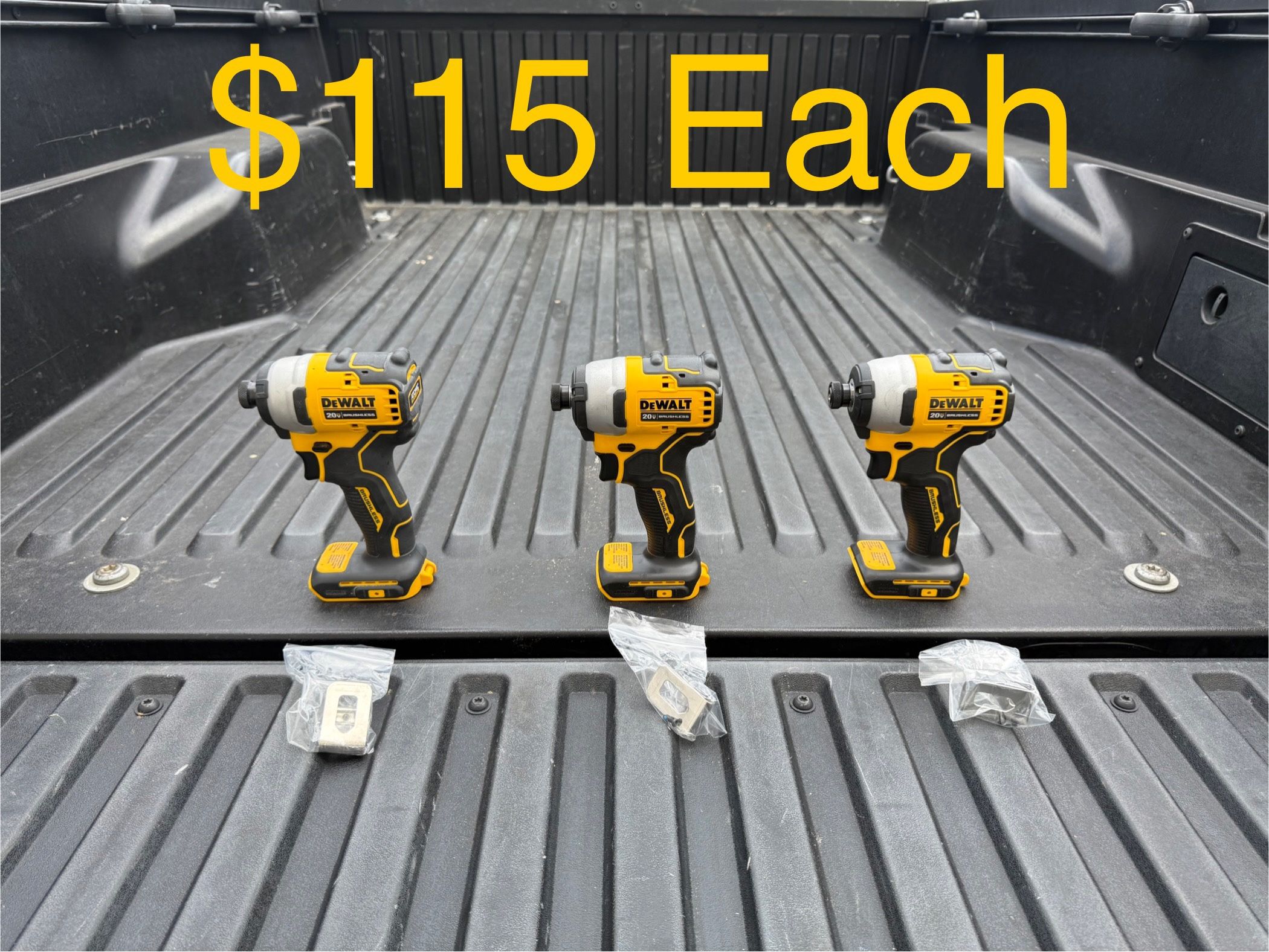 DEWALT ATOMIC 20V MAX Cordless Brushless Compact 1/4 in. Impact Driver (Tool Only) **3 Available, $115 Each**