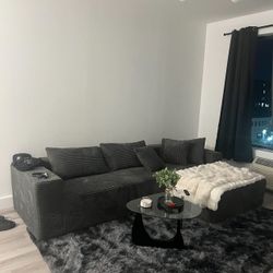110" Cloud Sectional Couch, Boneless Sofa for Living Room, Sectional Sofa