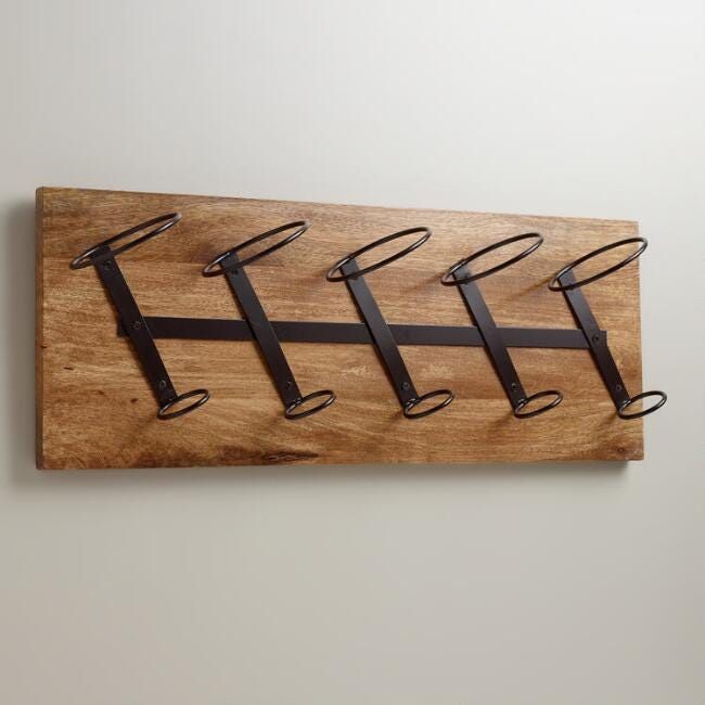 Wood 5 Bottle Wine Rack