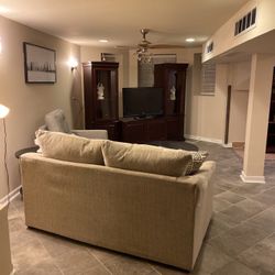 Two Curio cabinets and TV stand