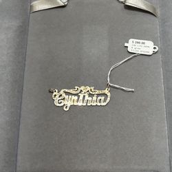 14k Cynthia Name Pendant 
