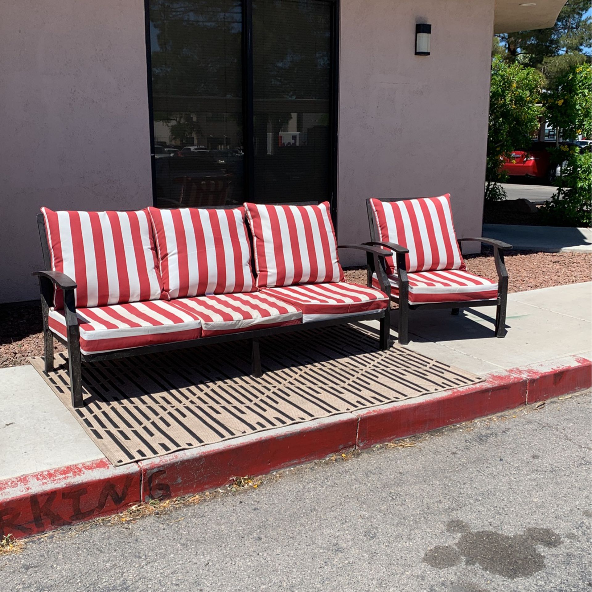 Metal Patio Set Bench And Chair ($10 Delivery)
