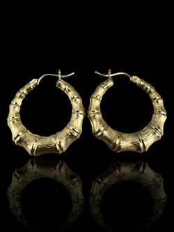 10K Hoop Earrings Bone-Style