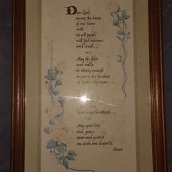 Vintage House Blessing Prayer/Poem Framed Picture 
by Pat McKay
(24" x 14")