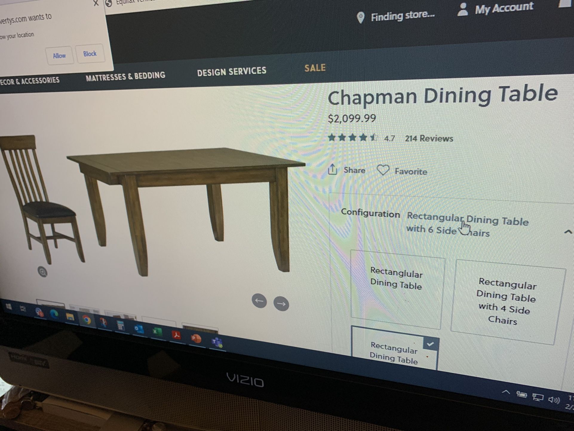 Chapman dining Set From haverty