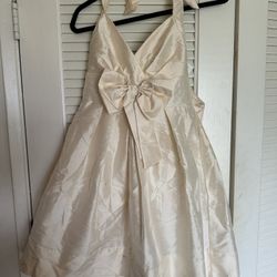 Charlotte Russe Cream Halter Party Dress with Bow size 7 - $12