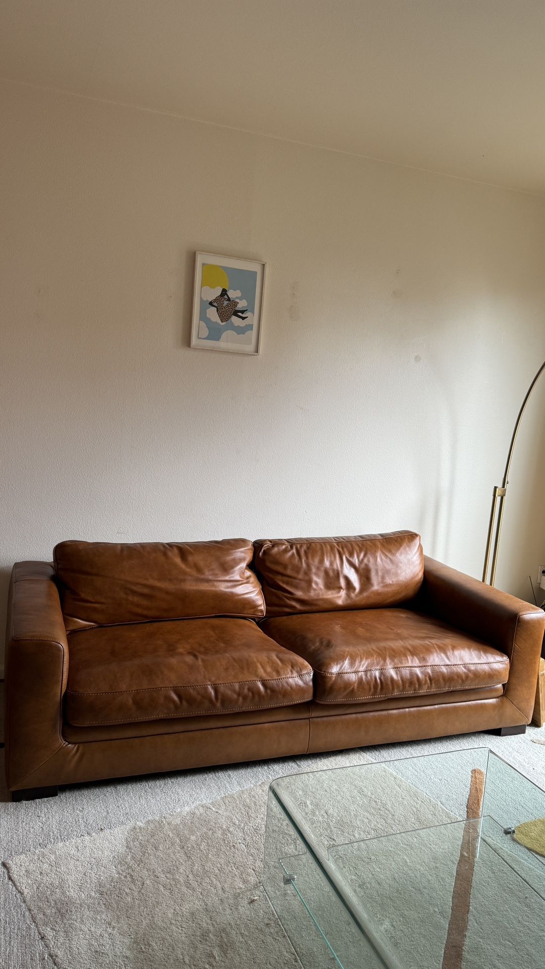 Mason Brown leather 89” Sofa