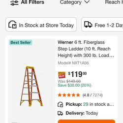 Werner 6 foot Fiberglass Ladder New Ready to Work