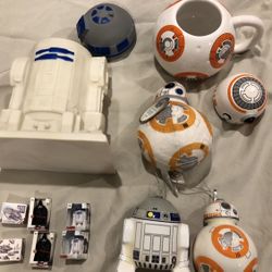 Star Wars Collectibles R2D2 BB8 Darth Vader Minibrand Figures Plush Ornaments Mug Container