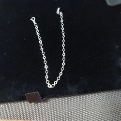 Sterling Silver Italian Rolo With Round Disc Anklet  10" 4mm