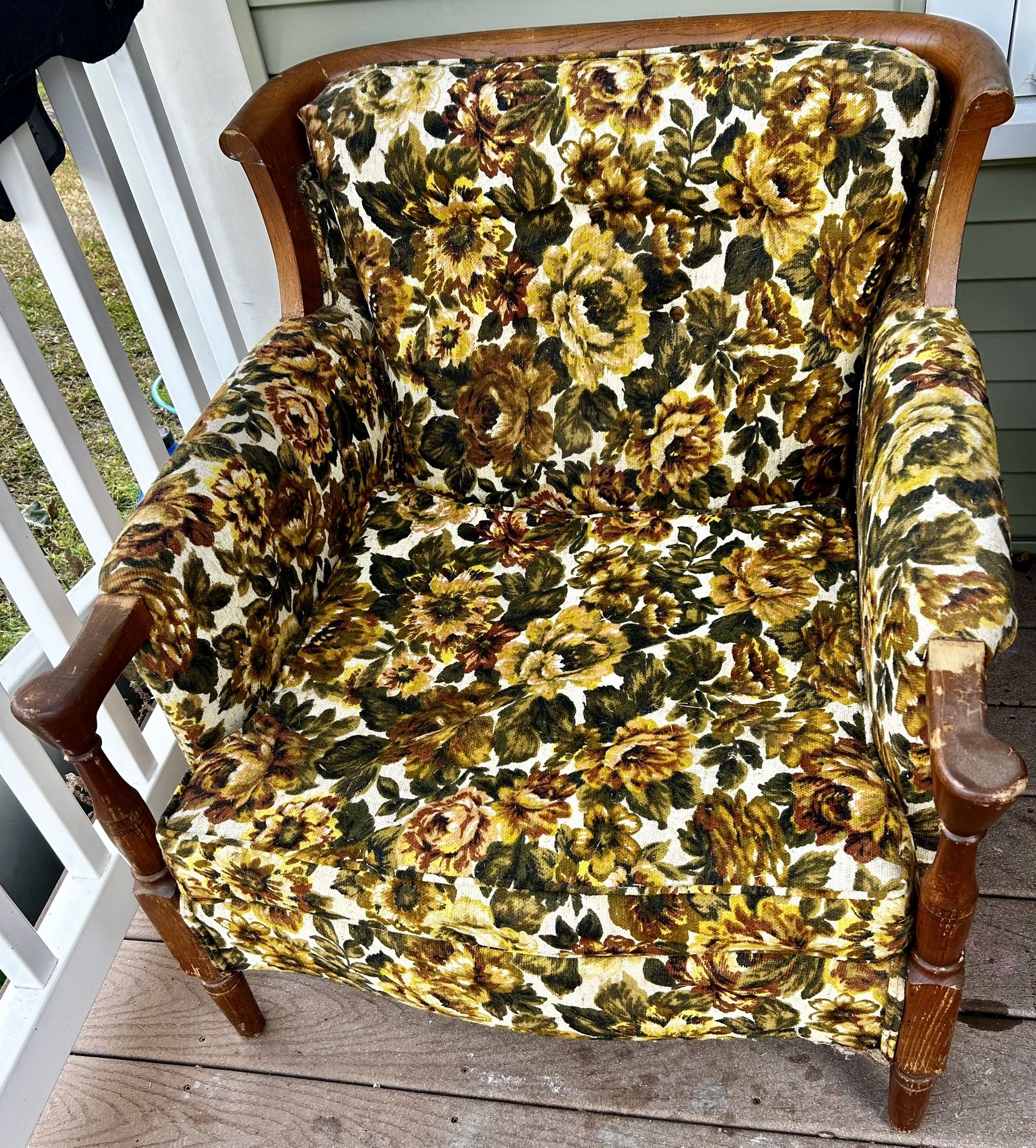 Two Flowery Chairs For Reupholster