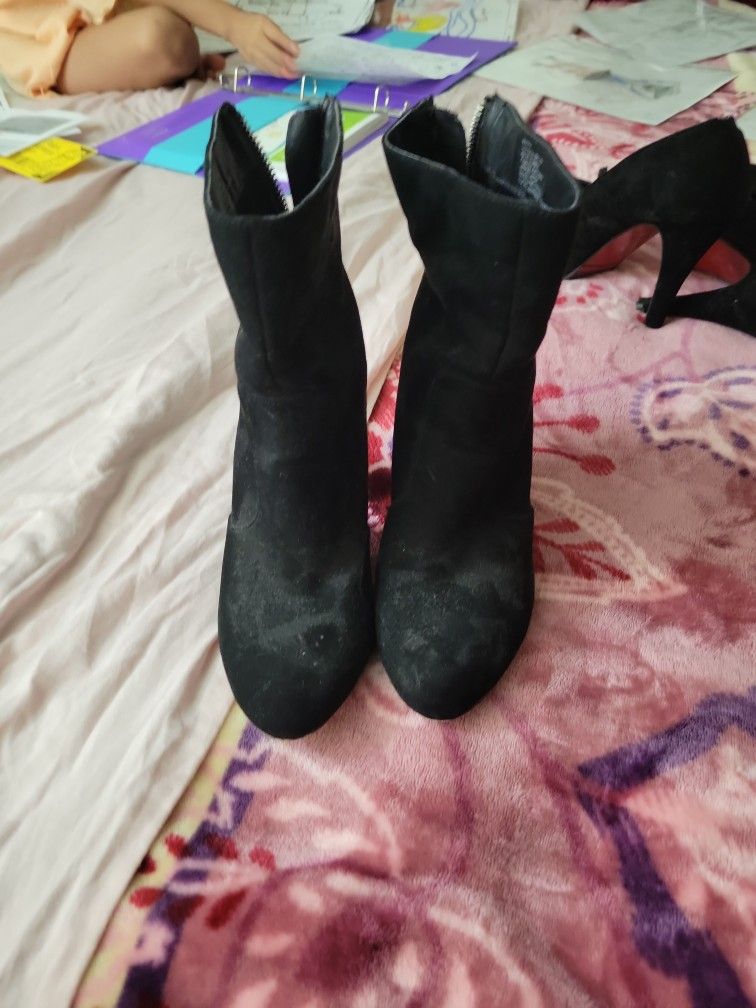 Black Suede Booties