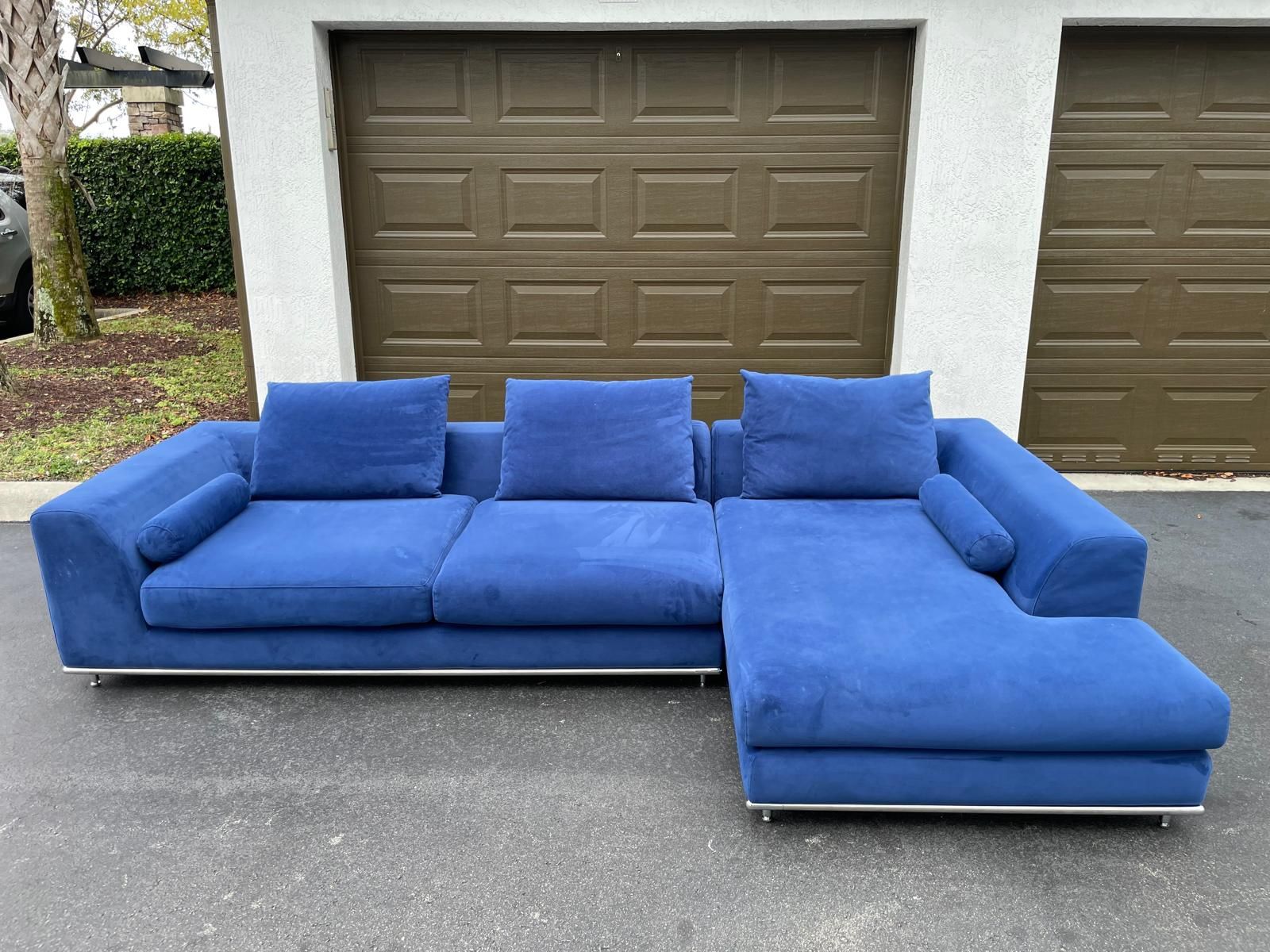 Sectional Sofa/Couch - Microfiber - Blue - Delivery Available 🚛