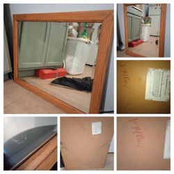  Vintage Beveled Mirror Signed by Sarah Woods  Info In Pics Moved To A Smaller Place So Selling A Few Things 