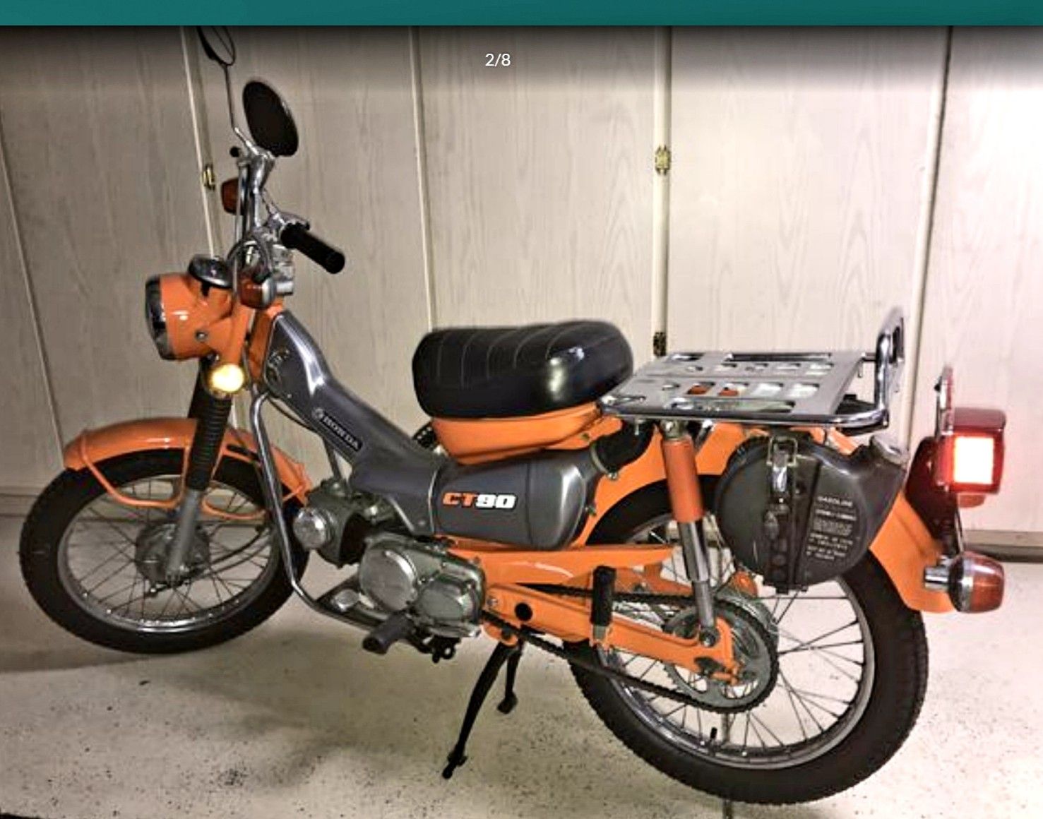 Restored Honda CT90 1973 original Mars orange paint color!