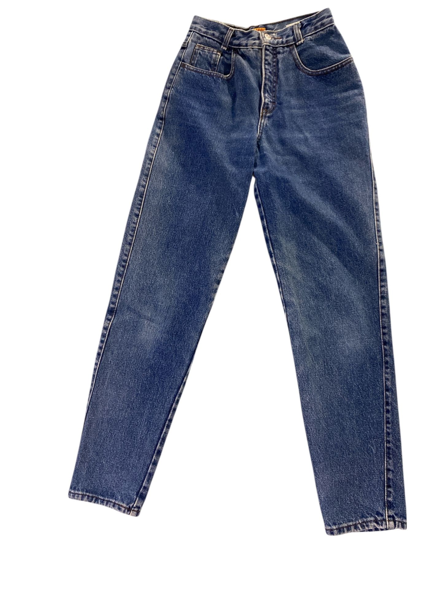 Vtg 80s 90s Calvin Klein Jeans Women’s 5/6 Blue High Rise Tapered Leg Mom Denim