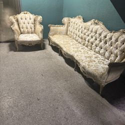 Beautiful  European Inspired Antique Sofa And Chair 