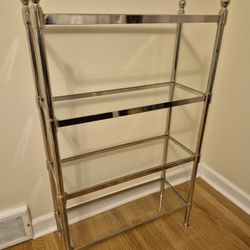 Pottery Barn Glass and Chrome Shelf