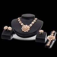 Beautiful flower gold color necklace set new