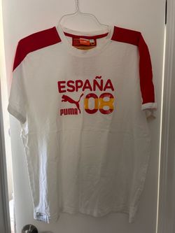 PUMA Football Archives España 08 White/Red Graphic Cotton Jersey T-Shirt Men’s L