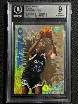 1994 SKYBOX EMOTION NTENSE SHAQUILLE O'NEAL N-TENSE #7 TRUE MINT BGS 9+