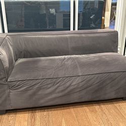 Contemporary Chaise Grey Velvet