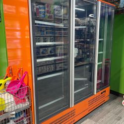 Three-door freezer, almost new, with a compressor inside