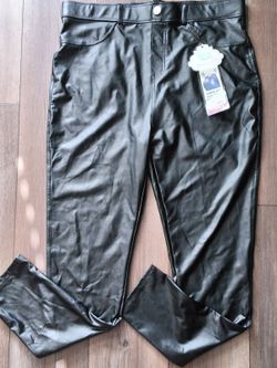 Thrill Black Faux Leather High-Rise Pants / Booty Instant Lift 2X