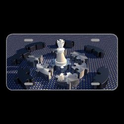 License Plate Novelty Car Front Lady Chess Piece Kreispuzzel Platform