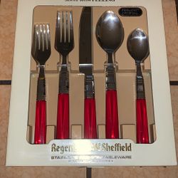 Red Stainless Tableware 
