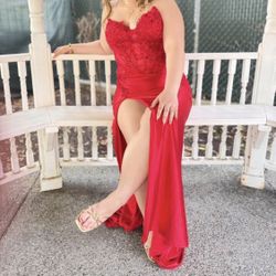 Red Prom Dress Corset