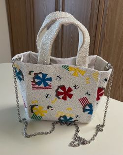 Beaded Bag with Chain Strap