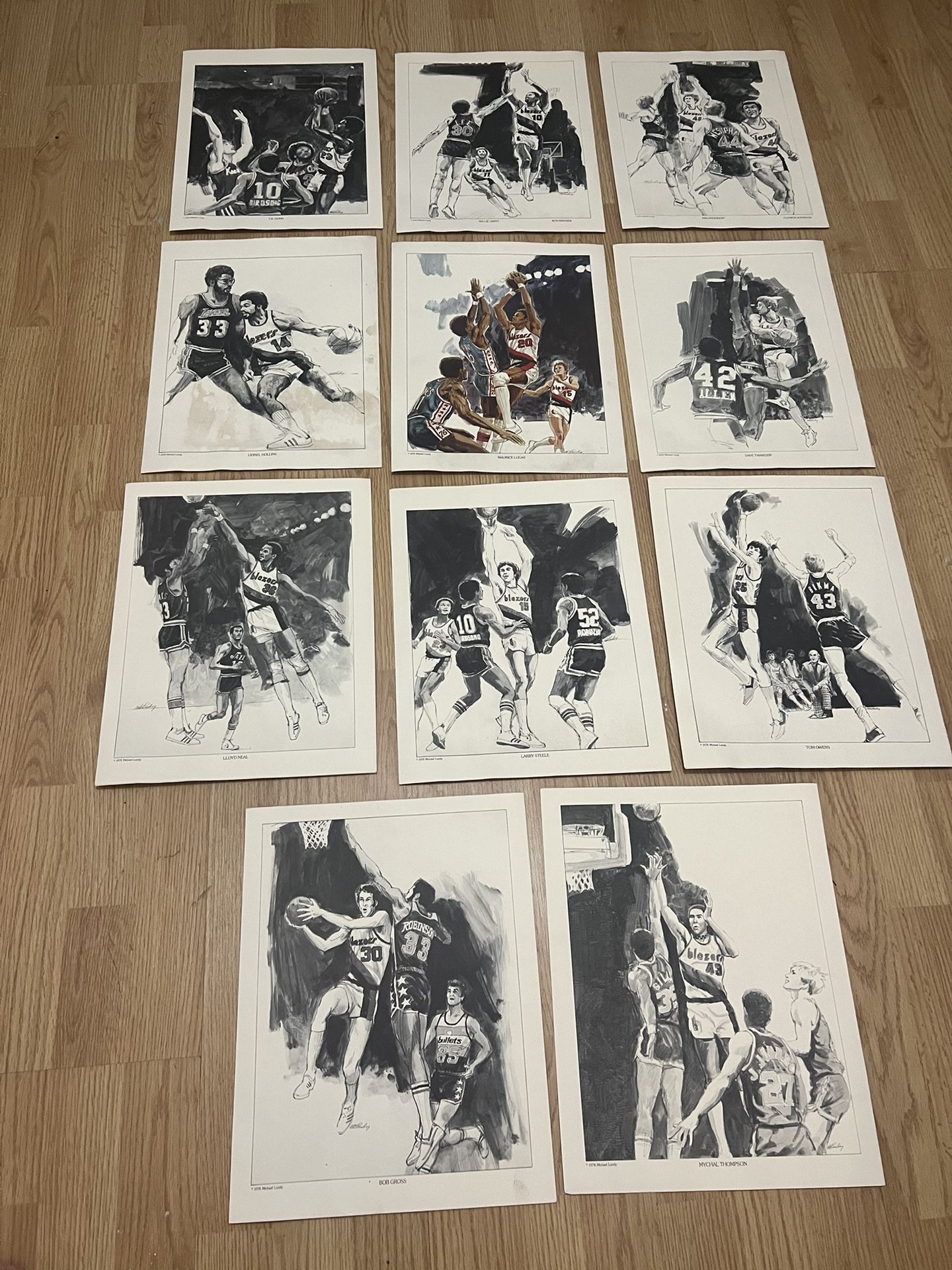 1978 Michael Lundy Blazers Vintage Art Print Lot