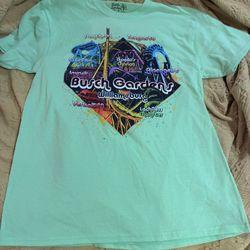 Men’s Size Medium Neon Green T-Shirt Busch Gardens Roller Coasters Graphics