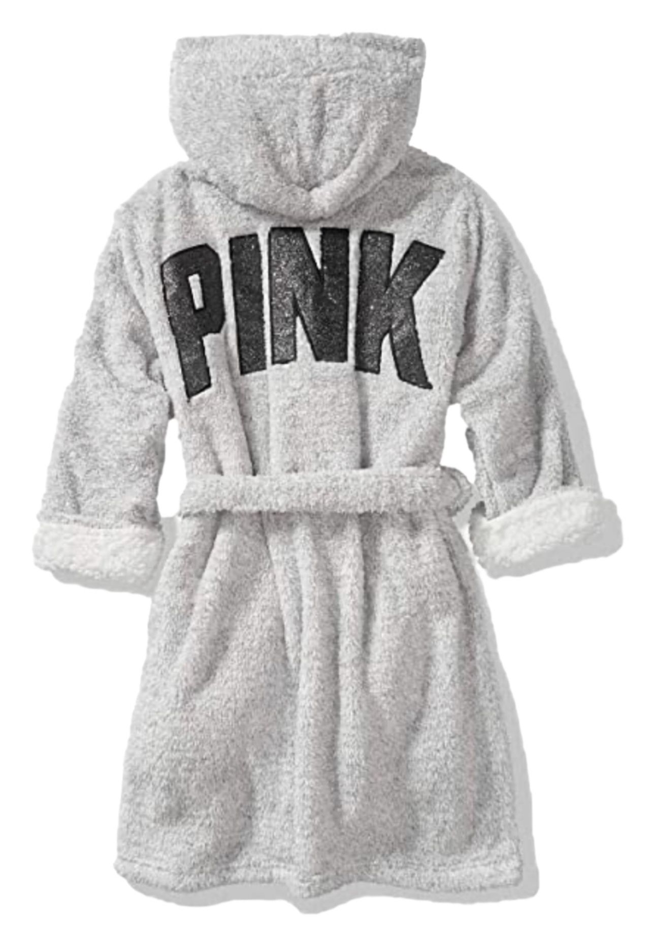 Victoria Secret Pink Hooded Sherpa Lined Cozy Robe Sleepwear Xs/S