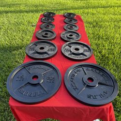 Large Set Of Olympic Weights- Deep Dish Design